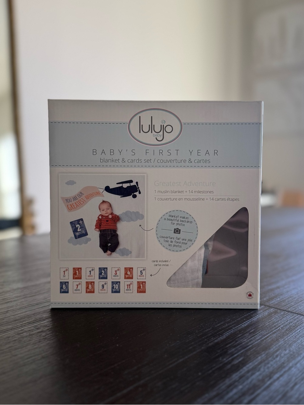 Lulujo Baby’s First Year Blanket & Cards Set in Great Adventure Design
